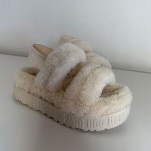 ☆LIKE NEW☆ UGG “Oh Fluffita” Platform Slippers | Natural